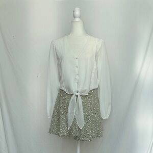 Wayf White Sheer Blouse